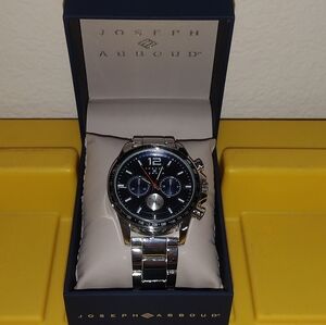 JOSEPH ABBOUD MEN'S WATCH BLUE SILVER JOSEPH ABBOUD WATCH BLUE NEW